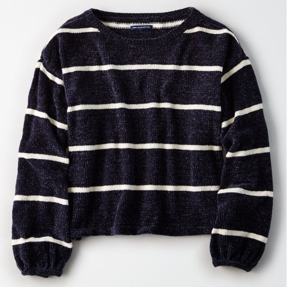 American Eagle Outfitters Sweaters - American Eagle Chenille Striped Balloon Sweater